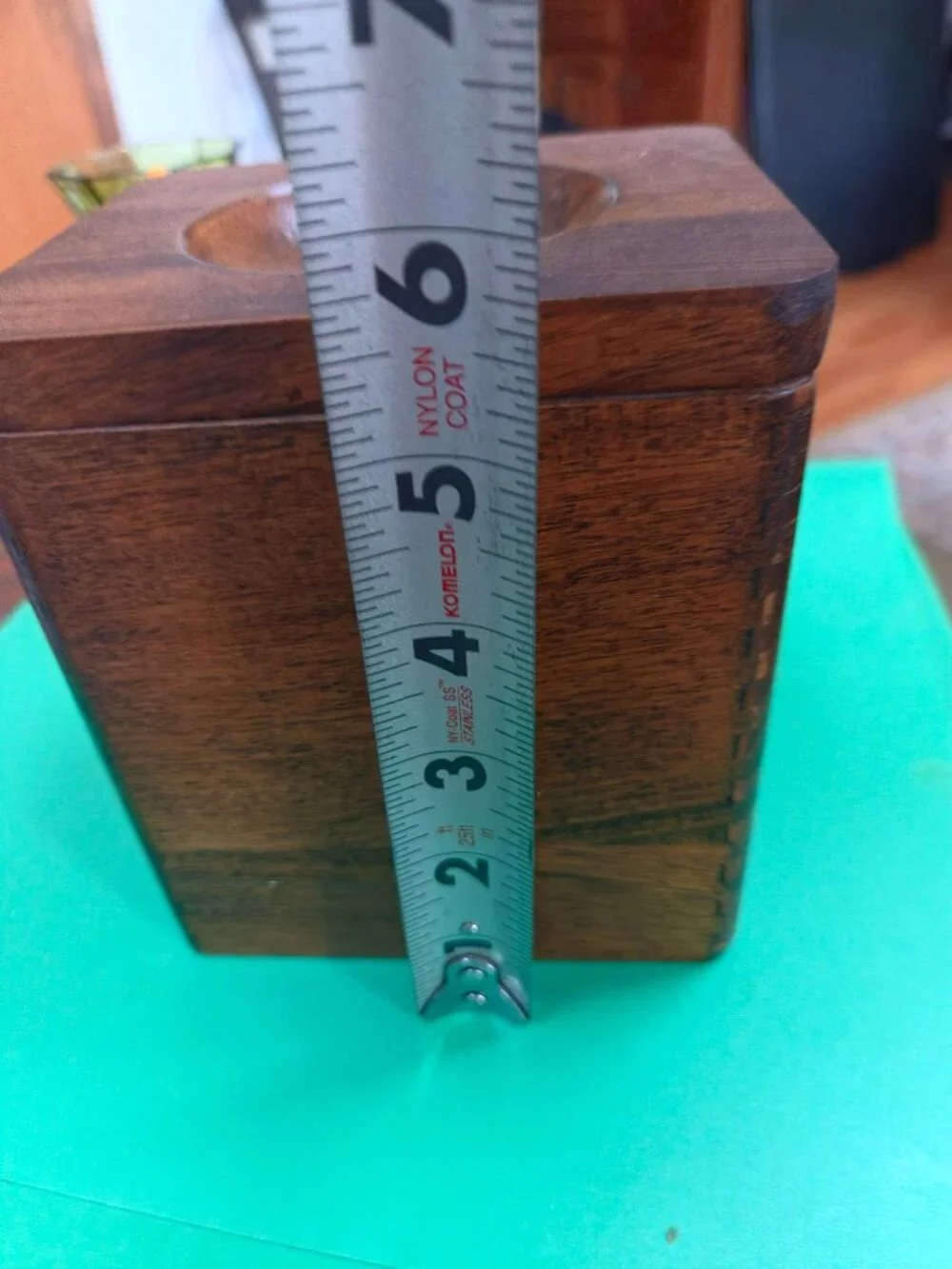 vintage wooden cannister small size